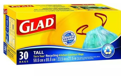 Glad 放置厨房回收品的垃圾袋特卖！蓝色30个装