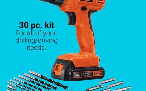 BLACK+DECKER LD120VA 20V 无绳电钻超值套装特卖+包邮！附送30种配件，原价130.00
