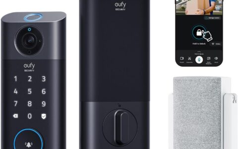 eufy Security S330 三合一 WiFi智能视频门锁特卖+包邮！高清摄像头+门铃+指纹门锁 ，无需月费