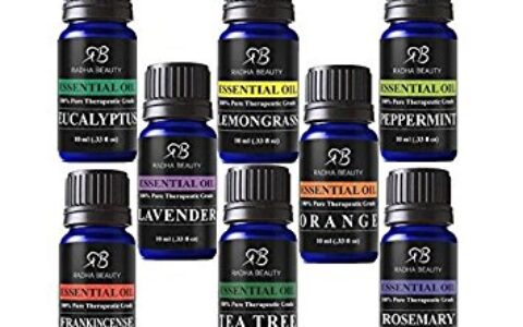 Radha Beauty Aromatherapy Top 8 Essential Oils 100% Pure & Therapeutic grade - Basic Sampler Gift Set & Kit (Lavender, Tea Tree, Eucalyptus, Lemongrass, Orange, Peppermint, Frankincense and Rosemary)