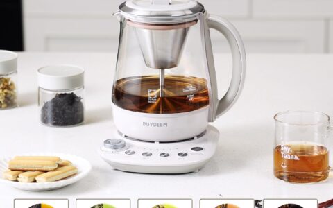 历史低价！会员专享！BUYDEEM K1563 1.5升 带可拆卸冲泡器 电热水壶特卖+包邮！创新蒸汽喷洒技术 原价 249.99