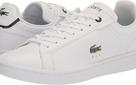 历史最低价！Lacoste 法国鳄鱼 Carnaby 男式真皮运动鞋特卖+包邮！2色多码可选！原价150