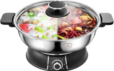 黑五低价！YONGXIN HS-160BU  5升 1500瓦 不锈钢多用途鸳鸯电火锅特卖+包邮！