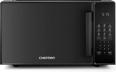 黑五史低价！Chefman 1000瓦 1.1 Cu. Ft. 不锈钢微波炉特卖+包邮！10档火力，6种预设，儿童安全锁
