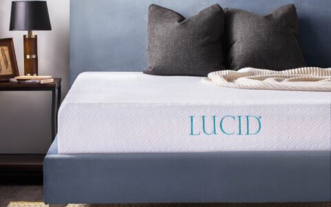 提高睡眠质量！Lucid 10英寸双层记忆海绵 床垫特价+包邮！