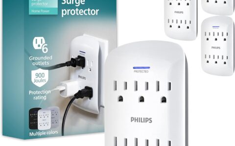 历史低价！Philips 飞利浦 SPP3469WA/37 墙插式 电涌保护 6孔插座（4件套）特卖+包邮！原价46
