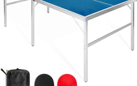 GoSports 室内/室外 便携式乒乓球桌套装特卖+包邮！送球网+2个球拍+4个球