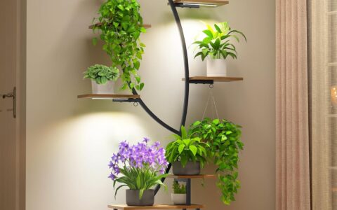 Zekoled 半月形 8层 室内植物架/展示架/储物架 特卖+包邮！带植物生长灯