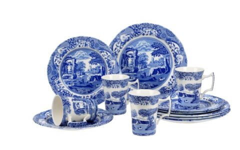 史低价！英国百年顶级名瓷Spode斯波德：经典Blue Italian 12件套特卖+包邮！