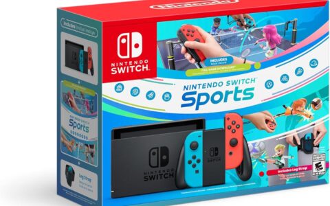 历史低价！Nintendo 任天堂 Switch 便携式游戏机+运动游戏+腿带 套装特卖+包邮！随时随地都能玩