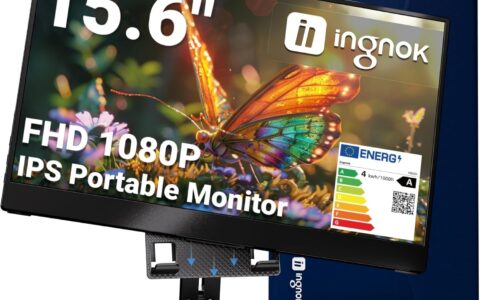 Ingnok 15.6英寸 1080P IPS 全高清 便携式显示器/手机+笔记本电脑扩展屏特卖+包邮！带可调节支架，无缝连接各种设备