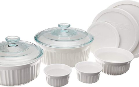 历史最低价！CorningWare 法式白色 10件套烘焙餐具套装特卖+包邮！