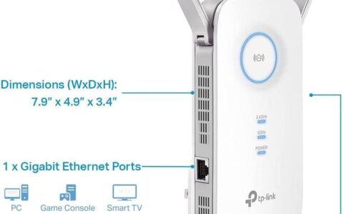 历史低价！TP-Link AC1900 1900Mbps 双频无线 WiFi信号扩展/中继器（RE550）特卖+包邮！覆盖高达2800平方英尺和35个设备