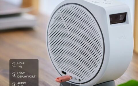 历史最低价！BenQ 明基 GV30 低音炮蓝牙音响 便携式智能投影仪特卖+包邮！135°投影角度、自动对焦和垂直梯形校正