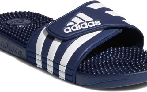 超低价！手慢无！Adidas Adissage 男女同款 舒适按摩凉拖鞋特卖+包邮！多码可选