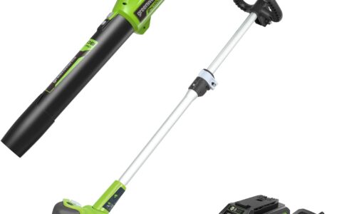Greenworks 24V 无绳修边机+吹叶机套装特卖+包邮！含2Ah USB电池和充电器