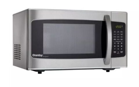 新低！Danby 1.1cu ft. 时尚不锈钢微波炉特卖+包邮！
