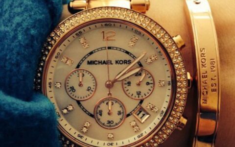 手慢无！Michael Kors 金色三眼计时水晶女士腕表/手表，限时特卖+包邮！