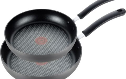 T-FAL 10+12英寸 终极硬质阳极氧化 红点不粘煎锅2件套装特卖+包邮！原价90.99