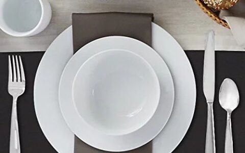 简约优雅，AmazonBasics 瓷白16件餐具套装特卖+包邮！