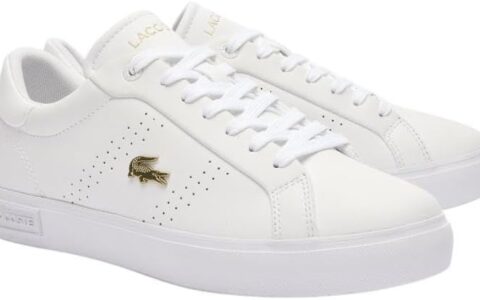 超低价！Lacoste 法国鳄鱼 Powercourt 2.0 经典舒适 女式真皮小白鞋/运动鞋特卖+包邮！多码可选！原价160