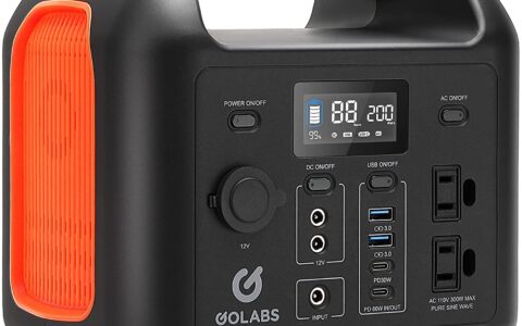 GOLABS 299Wh LiFePO4 便携式备用电源/太阳能发电机特卖+包邮！2色可选！