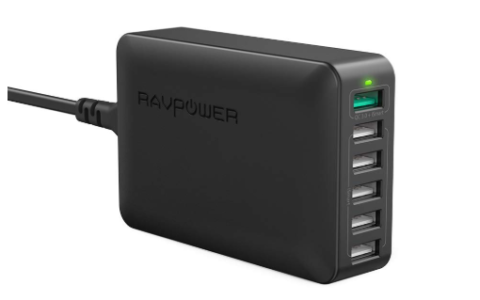 仅今天！史低！RAVPower 6端口3.0 USB快速充电器闪卖！4倍速快充！