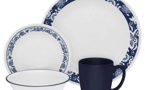 历史最低！康宁Corelle 3567 Livingware True Blue 经典16件套餐盘超值限时特卖！手慢无！