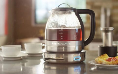 KitchenAid 1.3升不锈钢玻璃电茶壶特卖+包邮！ 可单独做烧水壶