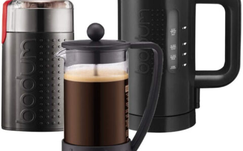 新低！丹麦 Bodum Barista Bistro 法压咖啡壶+电热水壶+磨咖啡豆机3件套装特卖+包邮！经典之选