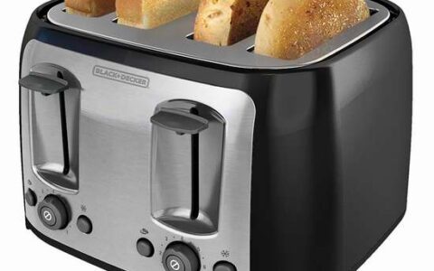 BLACK+DECKER 超宽4片烤面包机特卖！可烤百吉饼和欧式面包