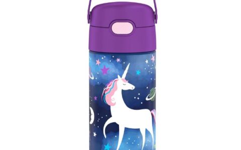 白菜价!  膳魔师 Thermos 12盎司 独角兽不锈钢防漏保温杯特卖中！带吸管