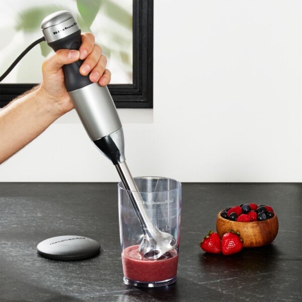 KitchenAid Contour Silver 2-Speed Hand Blender + Reviews | Crate and Barrel
