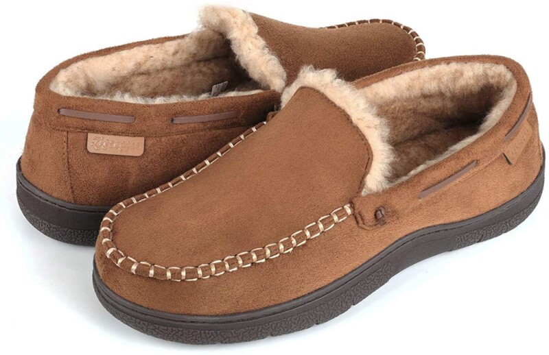 Zigzagger Men's Microsuede Moccasin Slippers Memory Foam House Shoes: Amazon.ca: Shoes & Handbags