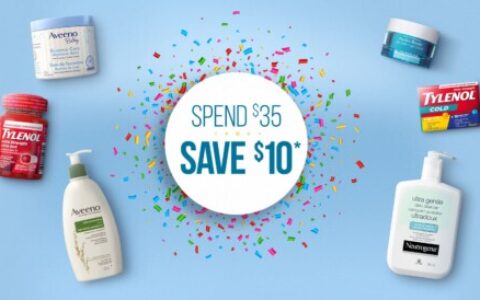 超实惠 !  露得清、Aveeno、泰诺、邦迪、Polysporin、Tena 等成人及婴幼儿护肤/洗浴用品、感冒发烧药、创可贴、漱口水等特卖 + 满35再减10加元！