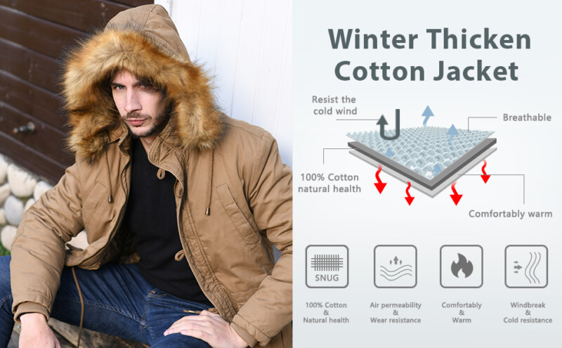 Wantdo Men's Warm Parka Jacket with Detachable Faux Fur Hood: Amazon.ca:  Clothing & Accessories