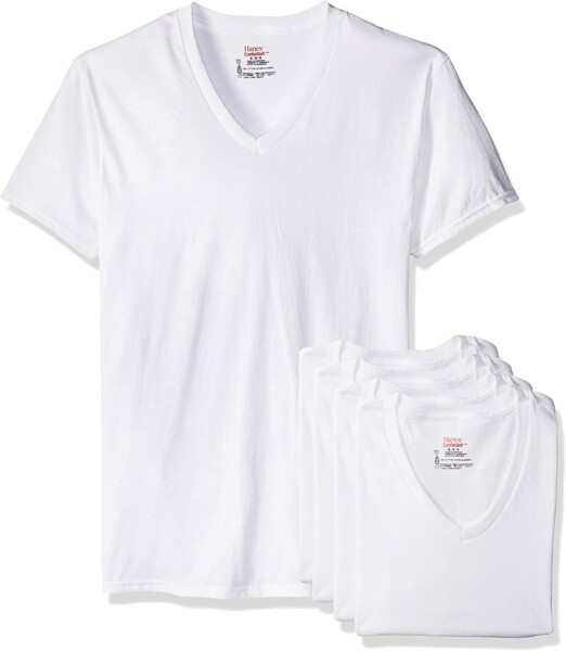 Hanes Men's ComfortSoft 4 Pack FreshIQ Cotton V-Neck T-Shirt: Amazon.ca: Clothing & Accessories