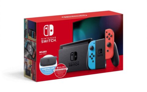 Nintendo 任天堂 Switch 主机 + 12个月个人会员 + 收纳包 超值套装 $399.96 包邮 ！