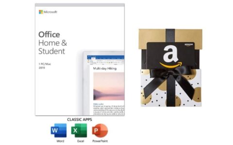 仅今天！超值价！微软 Office 2019 家庭和学生版特卖+送20加元亚马逊礼品卡+包邮！一次性购买 永久使用