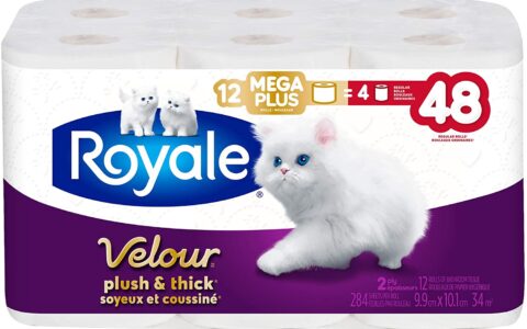 Royale Velour 双层卫生纸12大卷装特卖！等于48卷