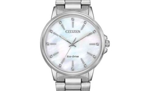 历史低价！Citizen 西铁城 FE7030-57D 光动能女士腕表/手表特卖+包邮！天然珍珠贝母盘+水晶