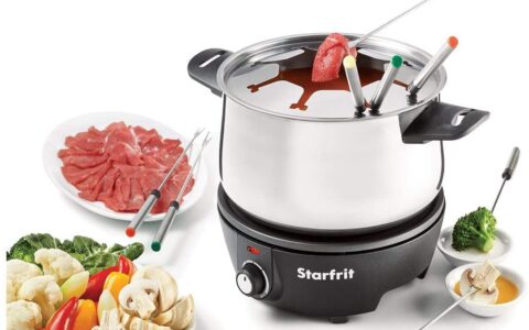 历史低价！Starfrit 1500瓦 3升 电热火锅套装特卖+包邮！带8个不锈钢火锅叉！