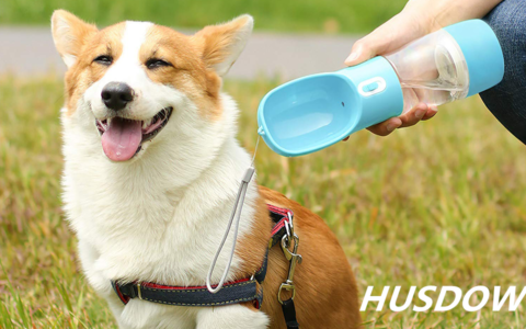 超实用！Husdow 便携宠物食品+水瓶二合一随身瓶特卖！遛狗必备