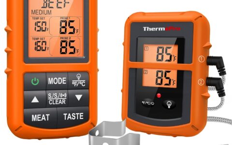 ThermoPro TP20 500英尺 远程无线 食物烹饪烧烤数字温度计/电子测温仪特卖+包邮！带2个探针