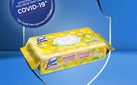 Lysol 便携装消毒湿巾 80x4 套装特卖！清新柠檬味