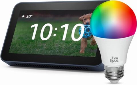 Echo Show 5 第二代智能显示器特卖+包邮！免费送彩色智能灯泡！3色可选