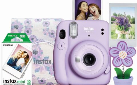 历史低价！自拍神器富士 Fujifilm 拍立得相机 Instax Mini 11 超值套装特卖+包邮！丁香紫，送相纸