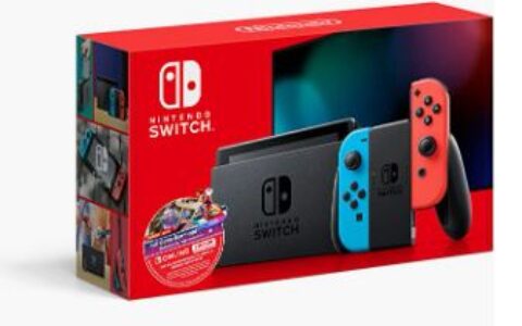 节礼周特享！Nintendo 任天堂 Switch 便携式游戏机 + Mario Kart 8 豪华版完整游戏 + 免费3个月个人会员 超值套装特卖+包邮！