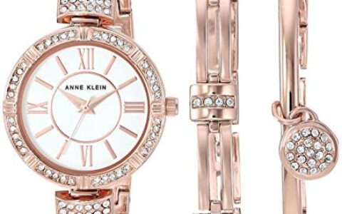 时尚优雅！Anne Klein 施华洛世奇水晶女士手表+手镯套装特卖+包邮！