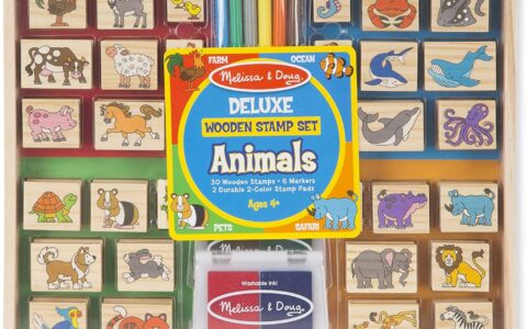 Melissa & Doug 豪华实木动物印章套装特卖！